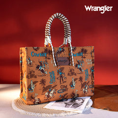 Wrangler Cowboy Print Tote Bag