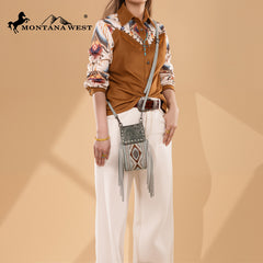 Montana West Tooled Collection Phone Crossbody Bag