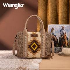 Wrangler Tooled Aztec Pattern Print Concealed Carry Tote Bag