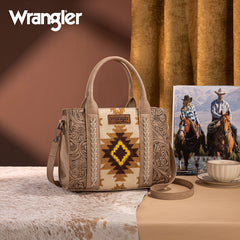 Wrangler Tooled Aztec Pattern Print Concealed Carry Tote Bag