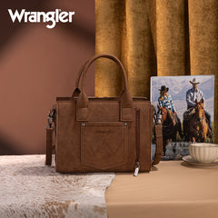 Wrangler Tooled Aztec Pattern Print Concealed Carry Tote Bag