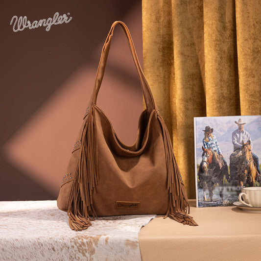 Wrangler Fringe Studded Hobo Bag