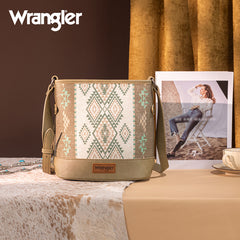 Wrangler Aztec Print Canvas Bucket Bag