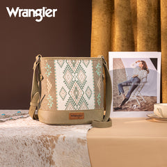 Wrangler Aztec Print Canvas Bucket Bag