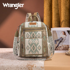 Wrangler Aztec Print Canvas Backpack