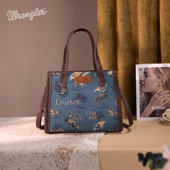 Wrangler Cowboy Print Concealed Carry Tote Bag