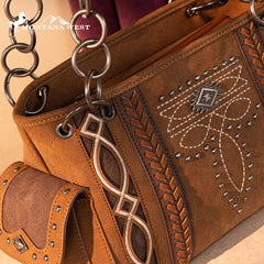 Montana West Diamond Cross Stitch Concealed Carry Satchel