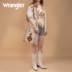 Wrangler Tooled Aztec Pattern Print Concealed Carry Tote Bag