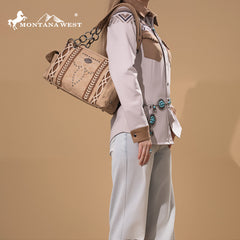 Montana West Diamond Cross Stitch Concealed Carry Satchel