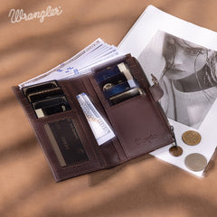 Wrangler V-Shaped Stitching Genuine Leather Wallet