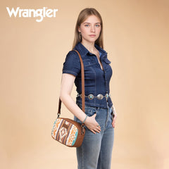 Wrangler Sherpa Aztec Canvas Crossbody