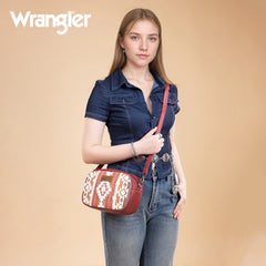 Wrangler Sherpa Aztec Canvas Crossbody