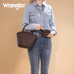 Wrangler Braided Ombre Leather Tote Bag Set