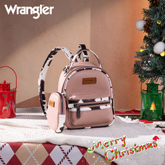 Wrangler Cow Print Decorated Zipper Mini Backpack
