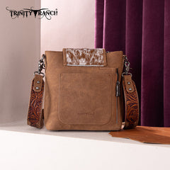 Trinity Ranch Hair-on Cowhide Tooled Crossbody Purse