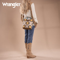 Wrangler Aztec Distressed Print Dual Sided Print Crossbody