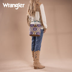 Wrangler Aztec Distressed Print Dual Sided Print Crossbody