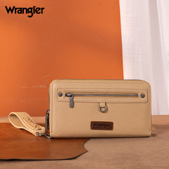 Wrangler Dual Zipper Compartment Large Wallet