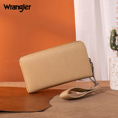 Wrangler Dual Zipper Compartment Large Wallet