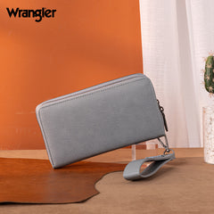 Wrangler Dual Zipper Compartment Large Wallet