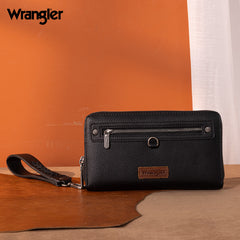 Wrangler Dual Zipper Compartment Large Wallet