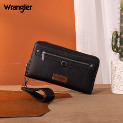 Wrangler Dual Zipper Compartment Large Wallet
