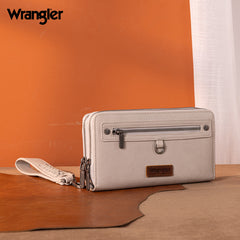 Wrangler Dual Zipper Compartment Large Wallet