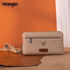 Wrangler Dual Zipper Compartment Large Wallet