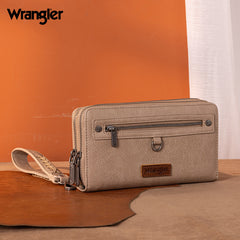 Wrangler Dual Zipper Compartment Large Wallet