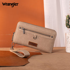 Wrangler Dual Zipper Compartment Large Wallet