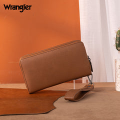 Wrangler Dual Zipper Compartment Large Wallet