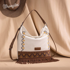 Wrangler Aztec Embroidered Fringe Shoulder Bag