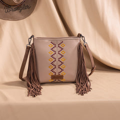 Wrangler Aztec Embroidered Fringe Crossbody