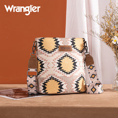 Wrangler Aztec Distressed Print Dual Sided Print Crossbody