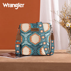 Wrangler Aztec Distressed Print Dual Sided Print Crossbody