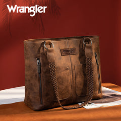 Wrangler Braided Detail Multi Pockets Concealed Carry Tote