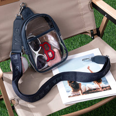 MLB-BB30-001 MLB Boston Red Sox Clear Mini Sling Stadium Bag