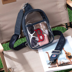 MLB-BB30-001 MLB Boston Red Sox Clear Mini Sling Stadium Bag