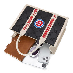 MLB Chicago Cubs Team Whipstitch Tote/Crossbody-Black