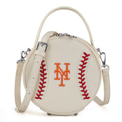 MLB New York Mets Leather Circle Crossbody Bag