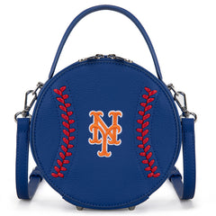 MLB New York Mets Leather Circle Crossbody Bag