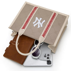 MLB New York Yankees Team Whipstitch Tote/Crossbody-Camel