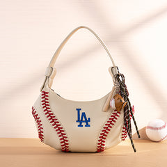 Mini Baseball Keychain with Wooden Bat