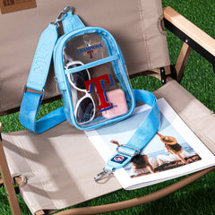 MLB-TB30-001 MLB Texas Rangers Clear Mini Sling Stadium Bag