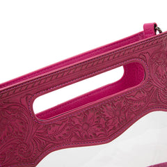 Montana West Top Handle Clear Fringe Crossbody Set