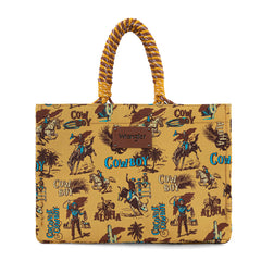 Wrangler Cowboy Print Tote Bag