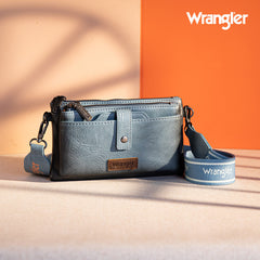 Wrangler Dual Zipper Compartment Crossbody Bag