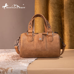 Montana West Western Tooled Buckle Collection Mini Barrel Crossbody Bag