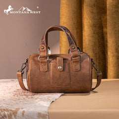 Montana West Western Tooled Buckle Collection Mini Barrel Crossbody Bag