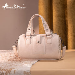 Montana West Western Tooled Buckle Collection Mini Barrel Crossbody Bag